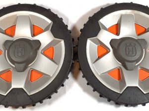 Husqvarna (gebrauchter Satz) Hinterräder groß Rad komplett orange mit Radkappen wie abgebildet  - Artikel-Nr. 5822802-03