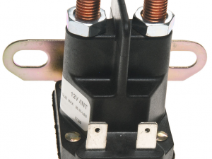 Magnetschalter 12V/4-pol.  mit Montagefuß seitlich, universal für John Deere / Castel Garden / Sabo / Stiga - Artikel-Nr. 7250