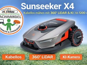 Sunseeker Elite X4 – LiDAR-Mähroboter 4G mit SLAM-Navigation & intelligenter Hinderniserkennung bis 1200m²