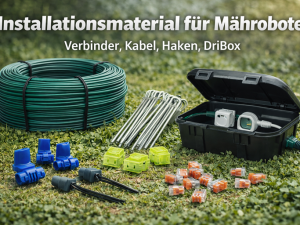 Installationsmaterial für Mähroboter (Verbinder, Kabel, Haken, DriBox)