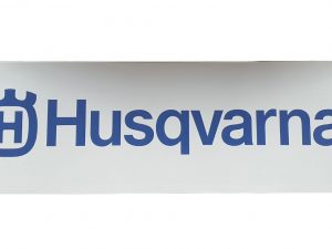Husqvarna Logo Aufkleber weiß groß 49cm Breite 14,6cm Höhe
