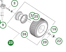 Husqvarna Rad Kit passend für TS 112 / TS 114 / TC 112 / TC 114 / TS 100i / TC 100i - Artikel-Nr. 5311479-42